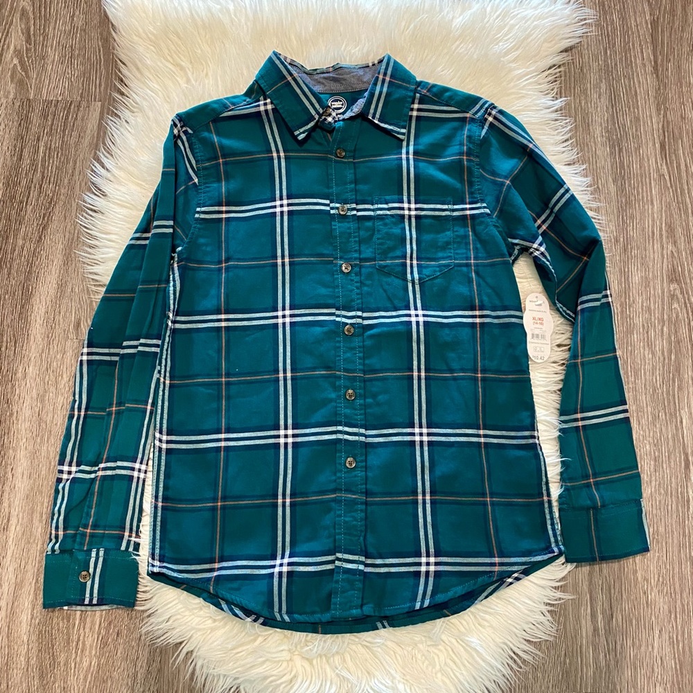 Wonder Nation Plaid Button Down NWT